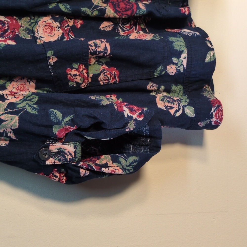 Maurices Navy Blue Pink Floral pattern jacket 3/4 sleeve Size 3X - Picture 3 of 8